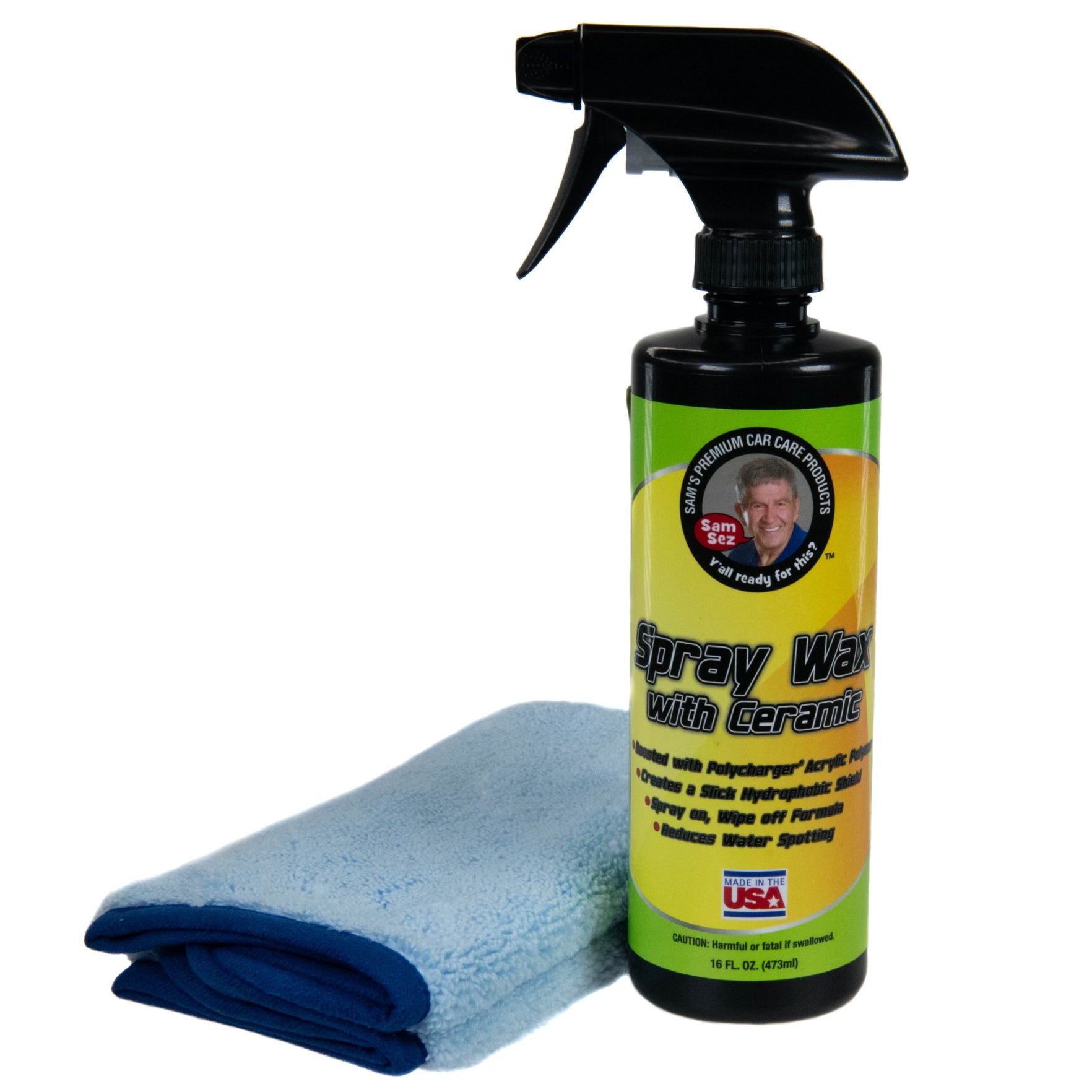 Spray Wax 16oz w/ Microfiber Towel – Sam's Car Care